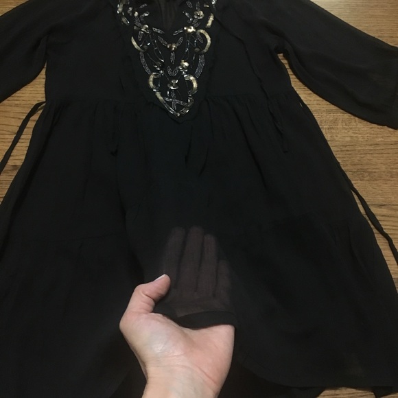 Boho sheer tunic Top/ swimsuit cover up - Picture 2 of 4